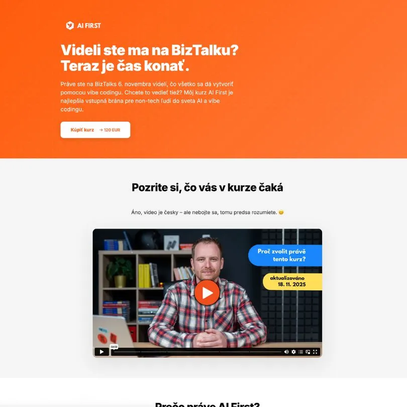 AIFirst.sk: A Landing Page in 15 Minutes