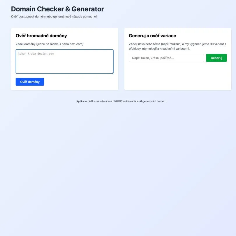 Doménovač: Finding Available Domains